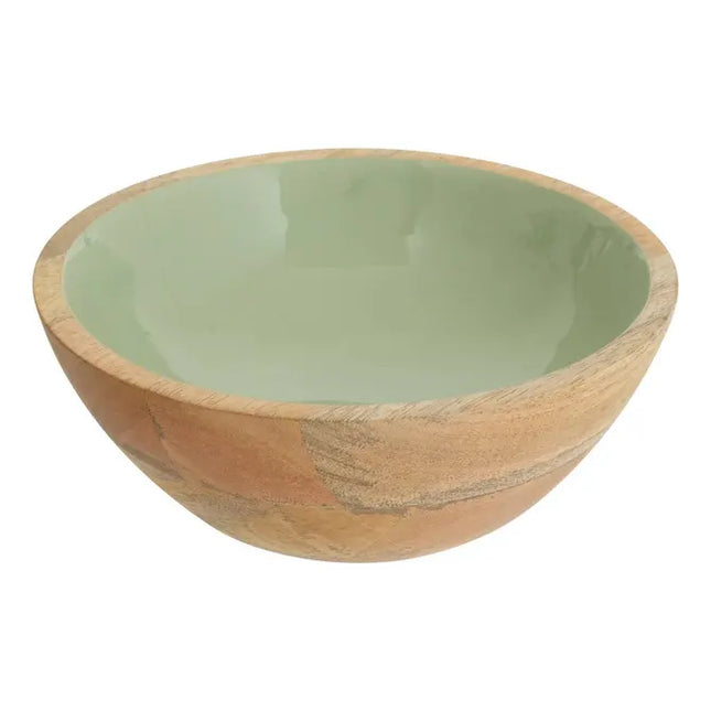 Bol "Inaya" de 19 cm de diámetro, madera verde y de mango - 212206A