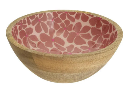 Bol para ensalada "Inaya" 19 cm de diámetro, terracota y madera de mango. -  212206D