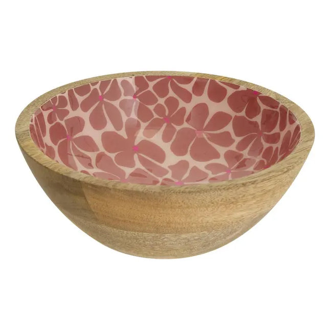 Bol para ensalada "Inaya" 19 cm de diámetro, terracota y madera de mango. -  212206D