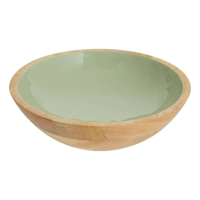 Bol "Inaya" para ensalada de 25 cm de diámetro, madera verde y de mango - 212207A