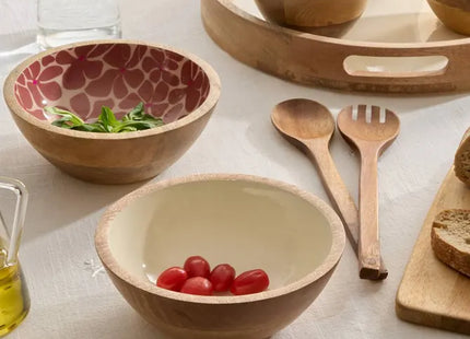 Bol para ensalada "Inaya" terracota, madera de mango -  212207D