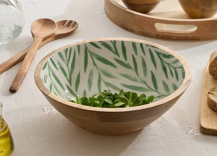 Bol para ensalada "Inaya" D30cm verde oliva, madera de mango -  212208C