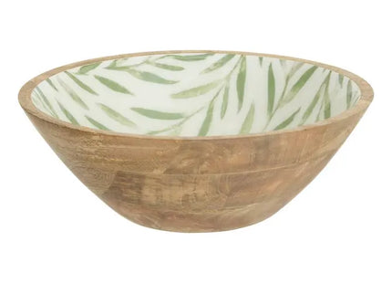 Bol para ensalada "Inaya" D30cm verde oliva, madera de mango -  212208C