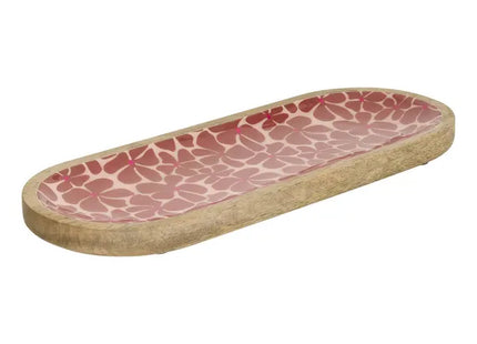 Bandeja "Inaya" de 40x15 cm, terracota, madera de mango - 212209D