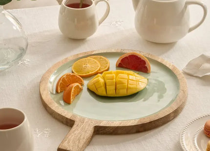 Plato de servir "Inaya" de madera de mango y verde - 212210A