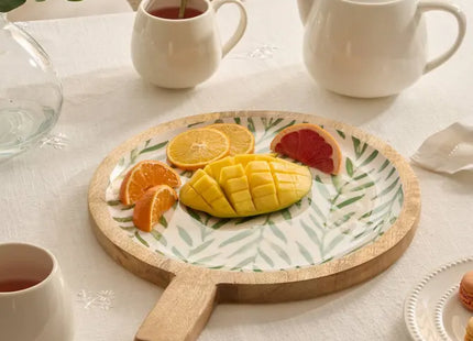Plato de servir "Inaya" de madera de mango y verde - 212210C