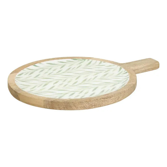 Plato de servir "Inaya" de madera de mango y verde - 212210C