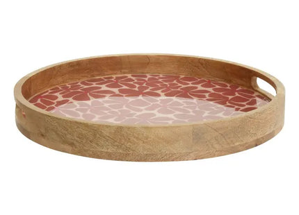 Bandeja redonda "Inaya" D38 cm terracota y madera de mango -  212211D