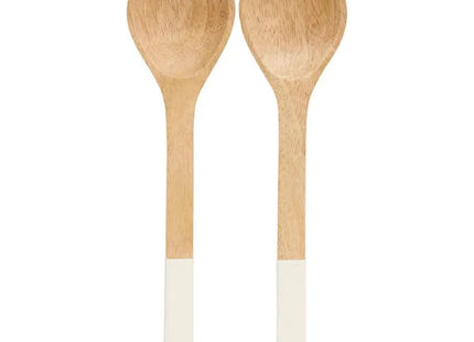 Cubiertos para ensalada "Inaya" de madera blanca y de mango - 212212B