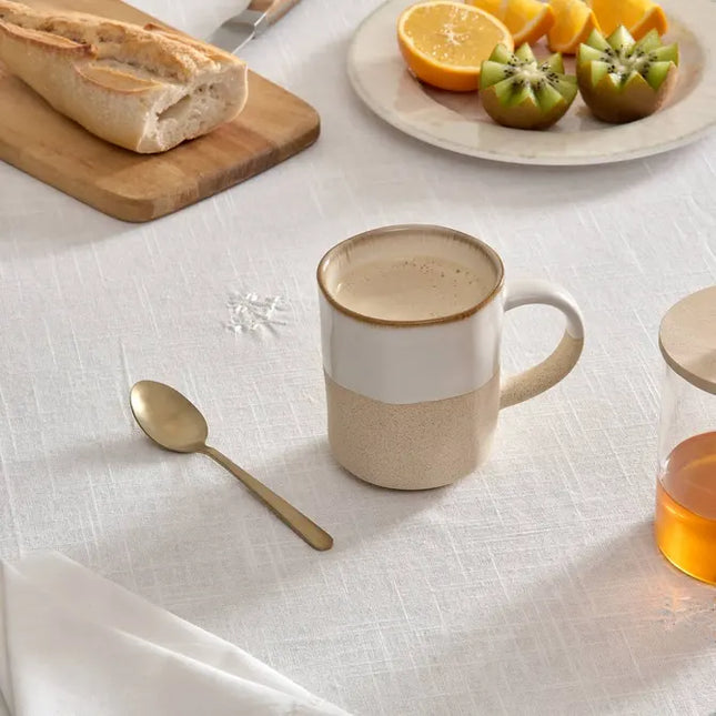 Taza "Kate" blanca y beige 320 ml - 212227A