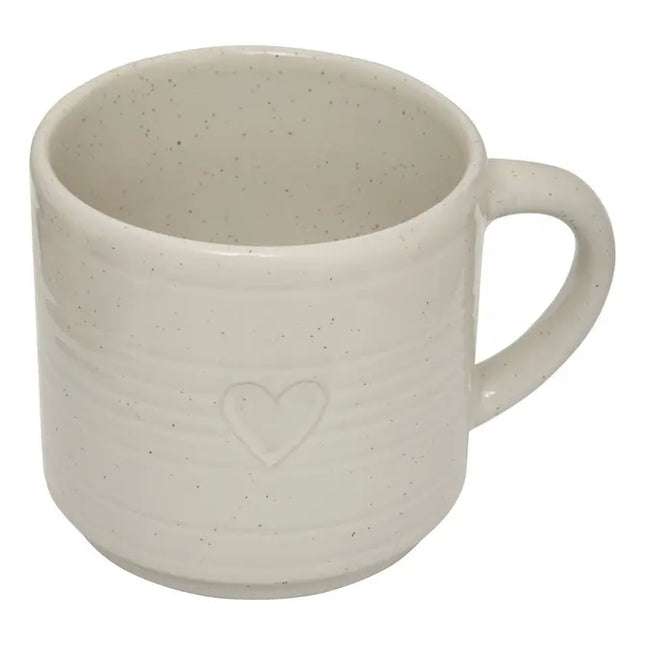 Juego de 2 tazas "Adele" color blanco cálido con diseño de corazón - 212242