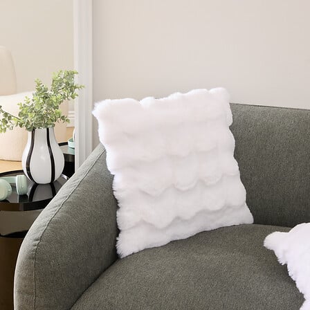 Almohada "ZEPHY" 3D 45x45cm poliéster blanco - 212506