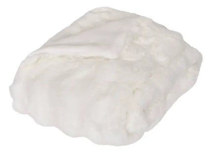 Frazada "Zephy" 3D de piel sintética, blanca, 160x120cm - 212507