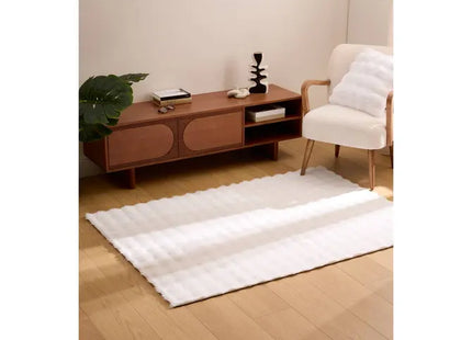 Alfombra de piel sintética 3D "Zephy" blanca 170x120cm - 212510