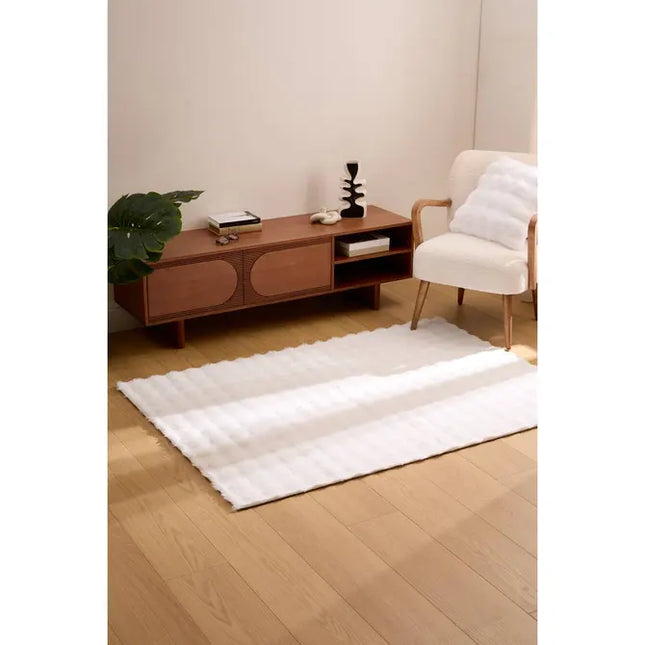 Alfombra de piel sintética 3D "Zephy" blanca 170x120cm - 212510