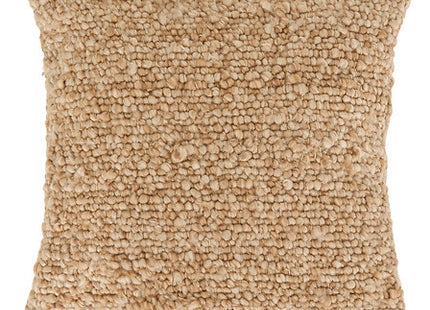 Almohada "Volna" 45x45cm poliéster efecto lana camello - 212544B
