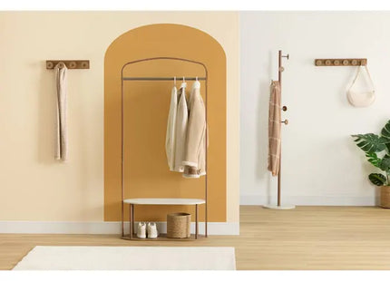 Perchero "Come" de madera con 6 ganchos, 58 cm de largo - 212727