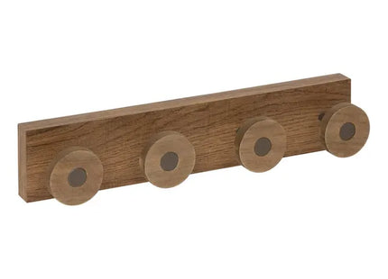 Perchero "Come" de madera con 4 ganchos, 40 cm de largo - 212726