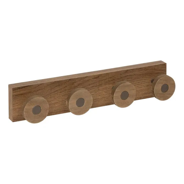 Perchero "Come" de madera con 4 ganchos, 40 cm de largo - 212726