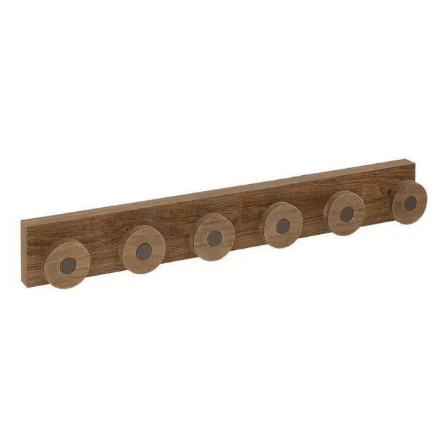 Perchero "Come" de madera con 6 ganchos, 58 cm de largo - 212727