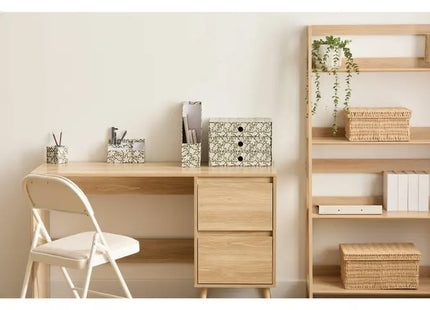 Organizador de escritorio "Florea" de 3 compartimentos estampado floral verde laurel - 212758