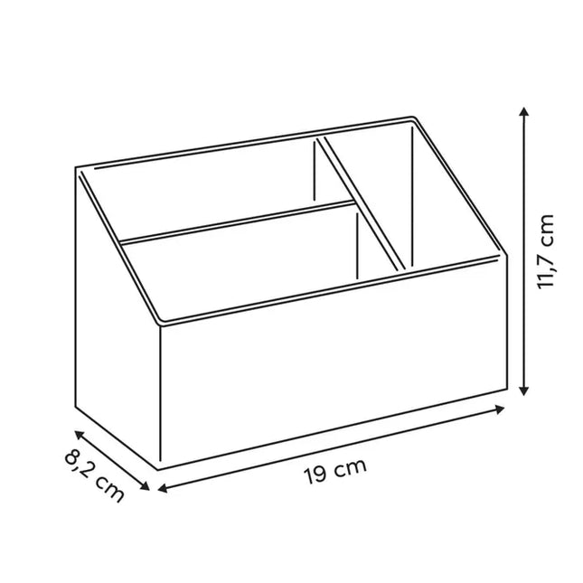 Organizador de escritorio "Florea" de 3 compartimentos estampado floral verde laurel - 212758