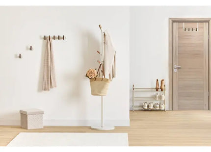 Juego de 2 ganchos adhesivos "Cassie" en color beige y madera - 212767A