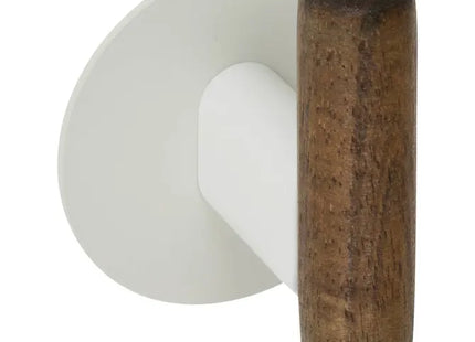 Juego de 2 ganchos adhesivos "Cassie" en color beige y madera - 212767A