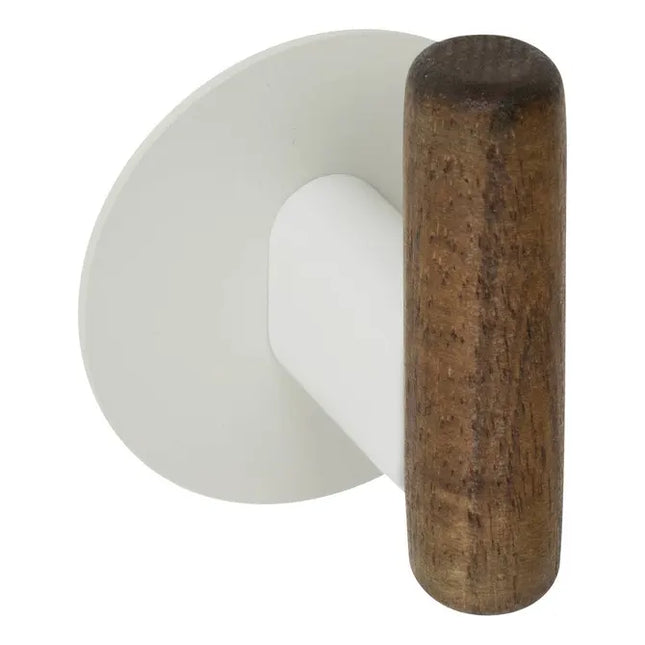 Juego de 2 ganchos adhesivos "Cassie" en color beige y madera - 212767A