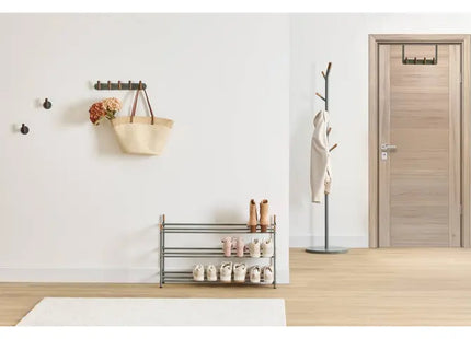 Perchero de pared "Cassie" con 5 ganchos, color verde y madera - 212795B