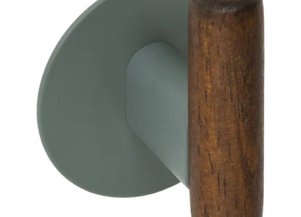 Juego de 2 ganchos adhesivos "Cassie" en color verde  y madera - 212767B