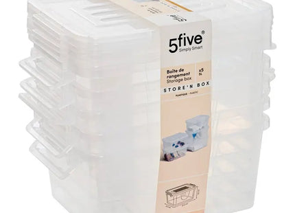 Paquete de 5 cajas transparentes "Clippy" de 5 litros - 212790