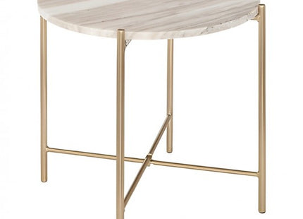 Mesa de centro "Mesta" tablero de mármol, 42 cm de diámetro - 213080