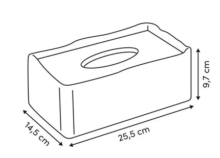 Caja de pañuelos beige "Oleya" - 213318