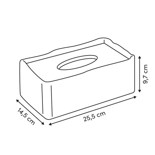Caja de pañuelos beige "Oleya" - 213318