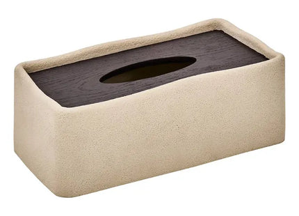 Caja de pañuelos beige "Oleya" - 213318