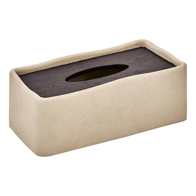 Caja de pañuelos beige "Oleya" - 213318
