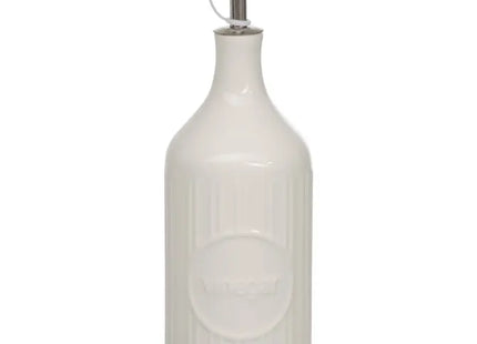 Botella de cerámica blanca de 500ml para aceite/vinagre - 213455
