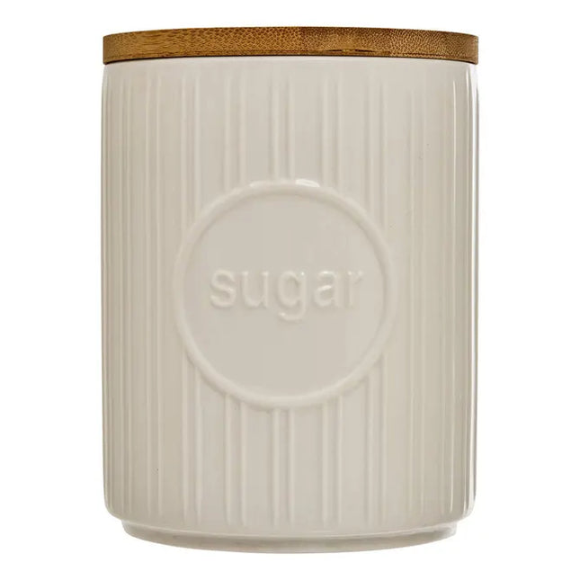 Pote de almacenamiento de gres blanco - 213477