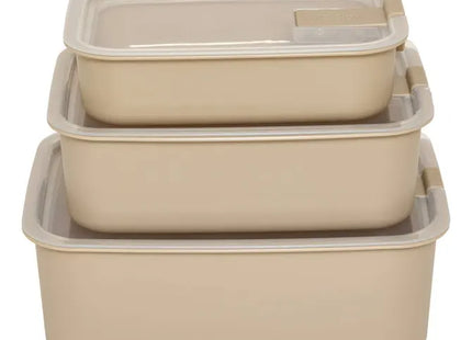 3 potes de almacenamiento aptos para microondas - dos colores - 213486