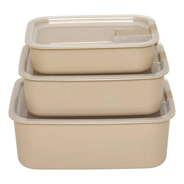 3 potes de almacenamiento aptos para microondas - dos colores - 213486