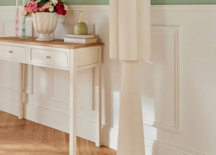 Velador de pie Blanca de lino beige, 124 cm de altura - 213724