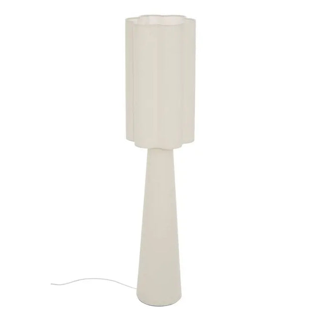 Velador de pie Blanca de lino beige, 124 cm de altura - 213724