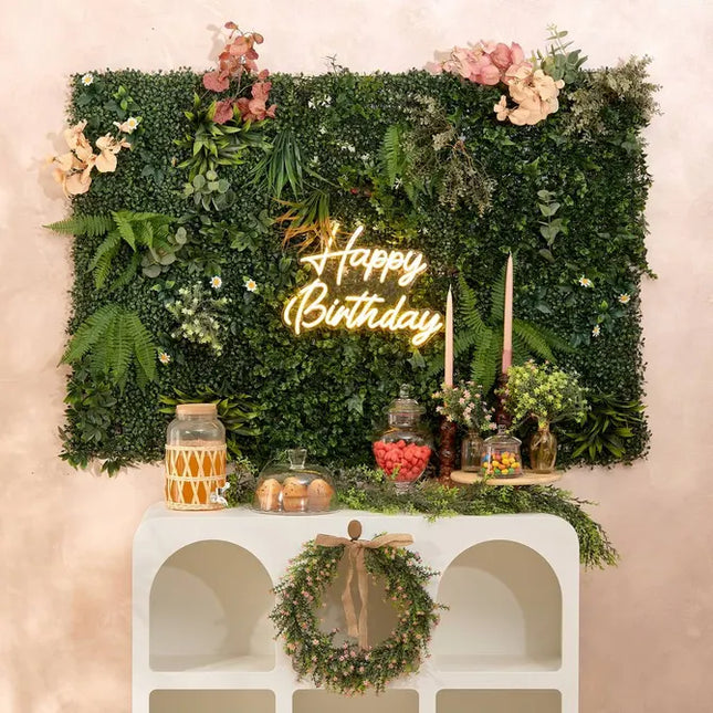 Letrero de neón LED "Feliz cumpleaños" 31x42cm - 214042