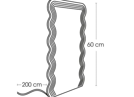Espejo de neón LED ondulado de 60x38 cm -  213750