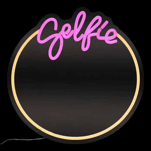 Espejo de neón LED "Selfie" 35x35cm - 213751