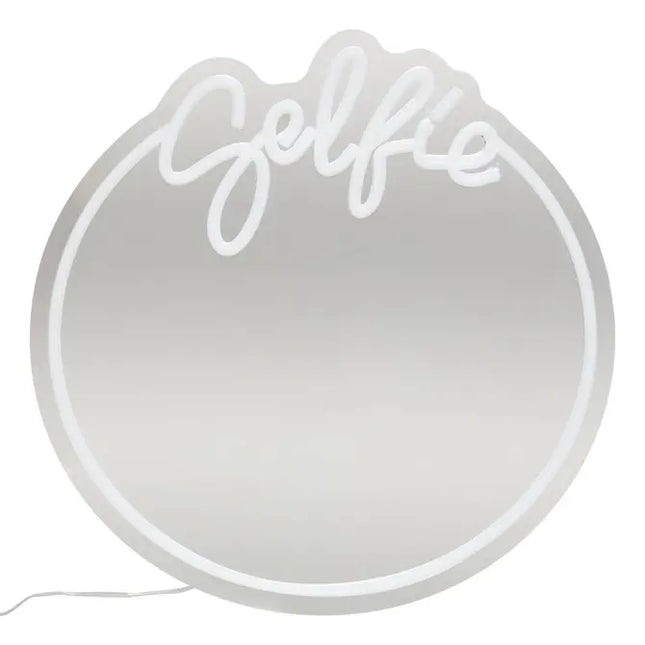 Espejo de neón LED "Selfie" 35x35cm - 213751