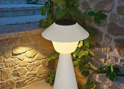 Velador solar de exterior "Damon" 31,8 cm de altura, color beige -  213755A