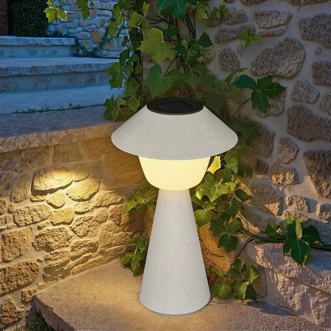 Velador solar de exterior "Damon" 31,8 cm de altura, color beige -  213755A