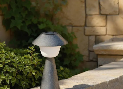 Velador solar de exterior "Damon" 31,8 cm de altura, color grisaseo -  213755B